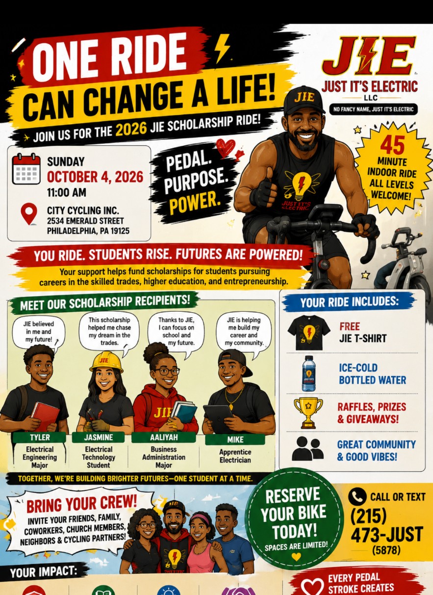 JIE City Cycling Scholarship Ride flyer